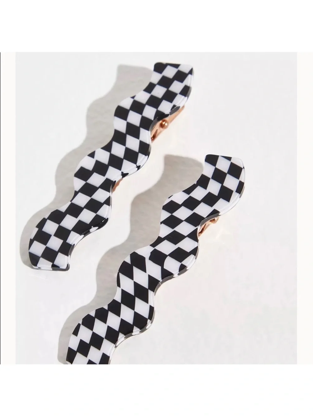 New🌟Free people-Wavy Checkerboard Hair Clips